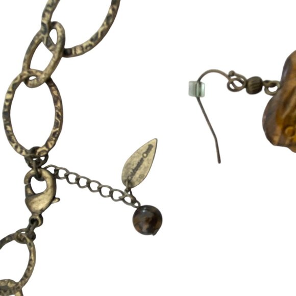 Coldwater Creek Tiger Eye Necklace charm with animals lucky elephants safari - Picture 10 of 15